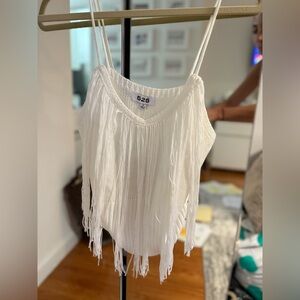 525 America White Fringe Camisole